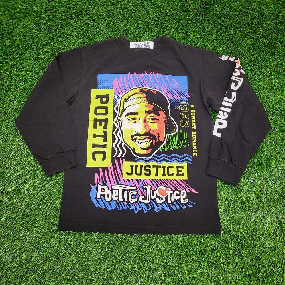 Tupac-Shakur Pop-Art Shirt Womens Small 17x23 Black